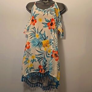 Floral Cold Shoulder Cover-Up